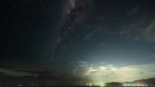 Time Lapse Stars Starry Night Sky Milky Way Bali Indonesia — стокове відео