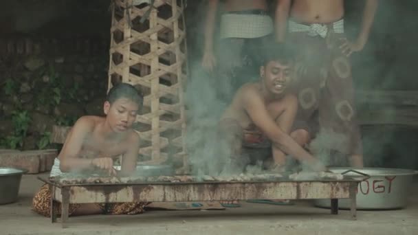Bali Indonesien Circa 2022 Dagliga Bybor People Activity Tenganan Ancient — Stockvideo