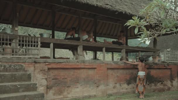 Bali Indonesia Circa 2022 Aktivitas Rakyat Desa Tenganan Sebelum Perang — Stok Video