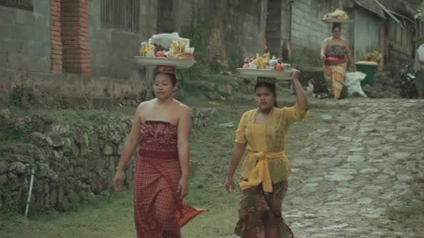 Bali Indonesia Circa 2022 Aktivitas Rakyat Desa Tenganan Sebelum Perang — Stok Video