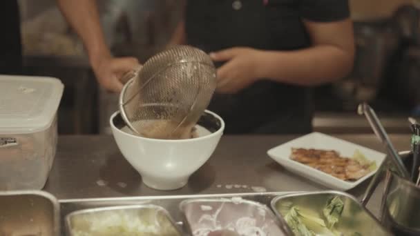 인도네시아 Circa 2022 Making Cooking Japanese Ramen Noodle Soup Bowl — 비디오