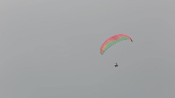 Paragliding Rekreační Soutěžní Dobrodružství Sport Létajících Paraglidistů Vršku Kopce Punčáku — Stock video