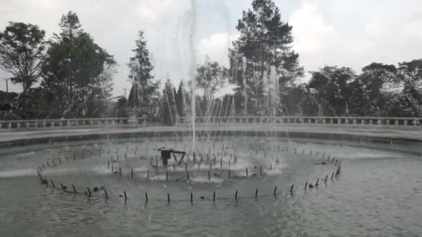 Water Fountain Taman Bunga Nusantara Flowers Park Cianjur West Java — Stockvideo