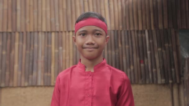 Bandung West Java Indonesia Circa 2014 Portrait Indonesian Children Boy — Stockvideo
