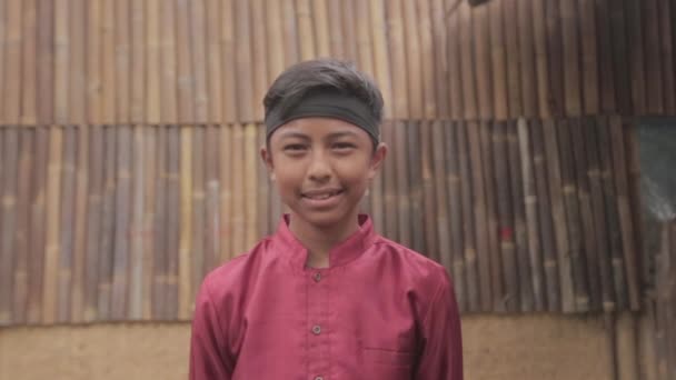 Bandung West Java Indonesia Circa 2014 Portrait Indonesian Children Boy — Video Stock