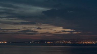 Time Lapse of Ambon Island City Maluku Indonesia from Laha Beach Morning Sunrise