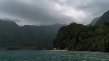 Sunrise Time Lapse from the Mountain Hill in Saleman Village Ora Beach Maluku Indonesia