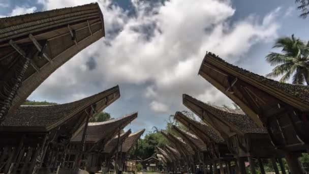 Tana Toraja Indonesia Circa 2022 Time Lapse Ancient Traditional Village — Wideo stockowe