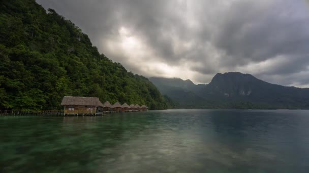 Time Lapse Beautiful Ora Beach Resort Saleman Seram Cloudy Storm — Video Stock