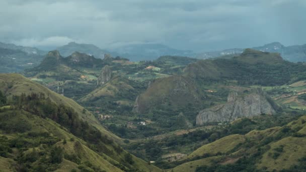 Time Lapse Nona Mountain Exotic Scenery Rows Hills Tana Toraja — Αρχείο Βίντεο