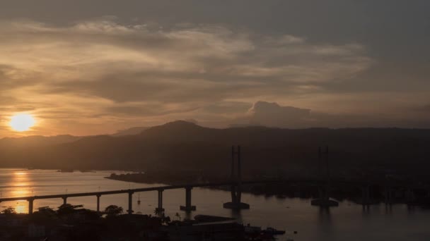 Time Lapse Merah Putih Cable Stayed Bridge Bay Ambon City — Vídeos de Stock