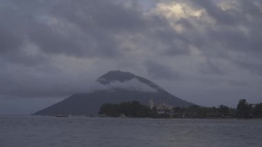 Manado Tua Mount Bunaken National Marine Park North Sulawesi During Cloudy Storm Day