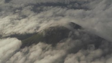 Aerial Mount Lokon Empung Volcano North Sulawesi Indonesia Cloudy Morning Sunrise