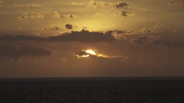 Cloudy Morning Sunrise on The Ocean Sea Horizon