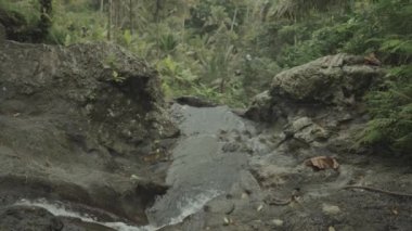 Natural Forest Rock Pool Jacuzzi at Gembleng Waterfall Karangasem Bali Indonesia in Slow Motion