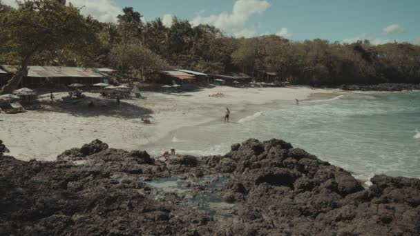 Bias Tugel Hidden Beach Padangbai Karangasem Bali Indonesia White Sand — Stock Video