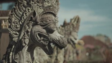 Beautiful Traditional Ancient Old Stone Hindu Balinese Statue Sculpture Carving at Kertha Gosa Semarapura Klungkung Bali Indonesia
