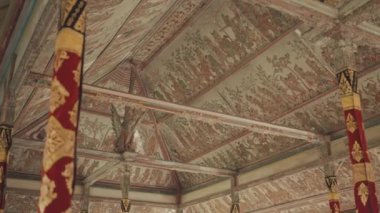 Bali, Indonesia - Painting at Ceiling Kertha Gosa Ancient Justice Court Building Upon Klungkung Kindom Rule