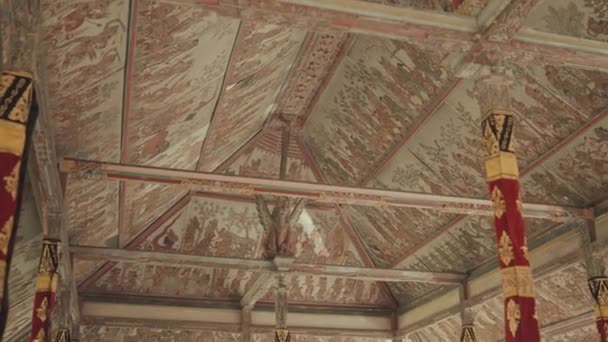 Bali Indonesia Painting Ceiling Kertha Gosa Ancient Justice Court Building — Video