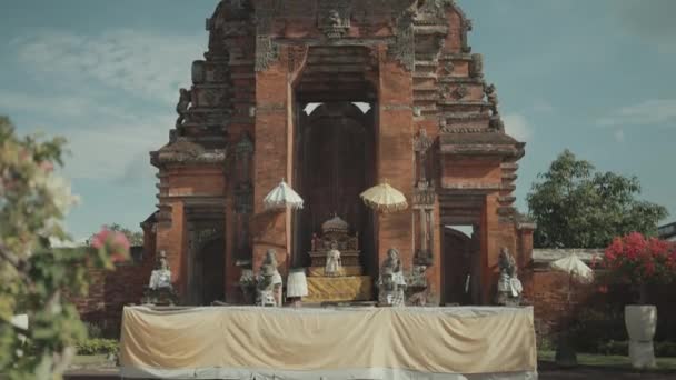 Красивый Балийский Индуистский Храм Статуя Kertha Gosa Semarapura Klungkung Bali — стоковое видео