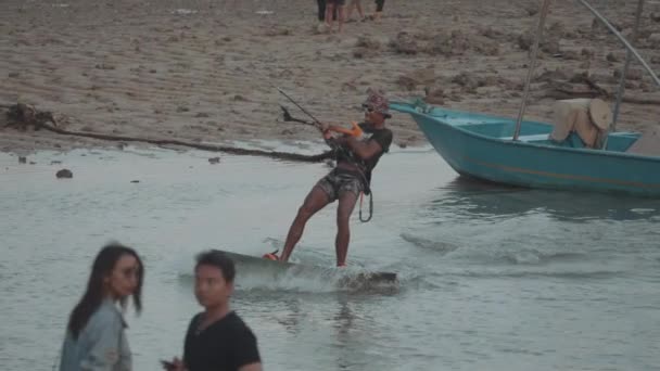 Bali Indonesia August 2022 Kite Surfing Mertasari Sanur Beach — ストック動画