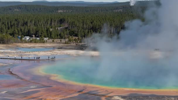 Time Lapse Grand Prismatic Spring Yellowstone National Park Wyoming Grootste — Stockvideo