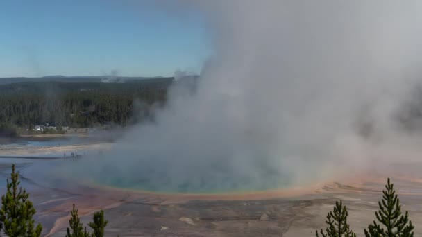 Time Lapse Grand Prismatic Spring Yellowstone National Park Wyoming Fuente — Vídeo de stock