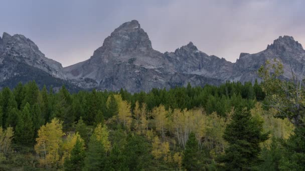 Time Lapse Mountains Mountain Range Grand Teton Nemzeti Park Wyoming — Stock videók