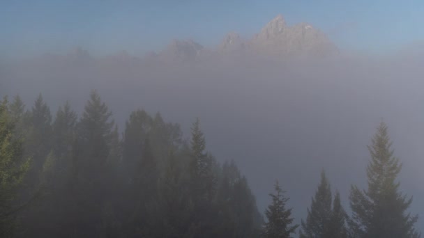 Time Lapse Orm River Vid Grand Teton National Park Wyoming — Stockvideo