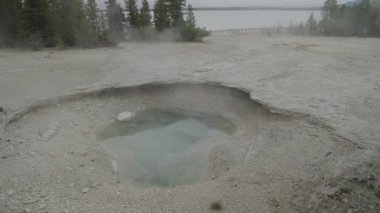 Batı Parmak Gayzer Havzası Supervolo Yellowstone Ulusal Parkı Wyoming Yolu.