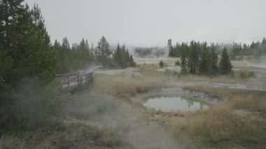 Batı Parmak Gayzer Havzası Supervolo Yellowstone Ulusal Parkı Wyoming Yolu.