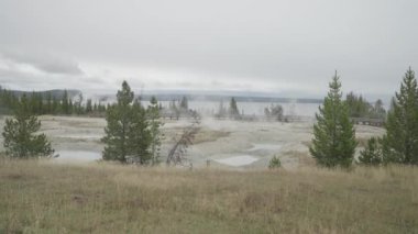 Batı Parmak Gayzer Havzası Supervolo Yellowstone Ulusal Parkı Wyoming Yolu.