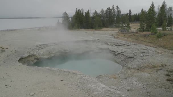 West Thumb Geyser Basin Trail Supervulkaan Yellowstone National Park Wyoming — Stockvideo
