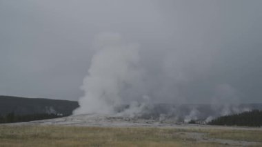 Yellowstone Ulusal Parkı Wyoming Süper Volkan Havzası 'nda Eski Sadık Patlama