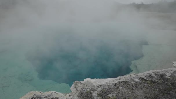 Гейзер Активная Гидротермальная Зона Йеллоустонском Национальном Парке Вайоминг — стоковое видео