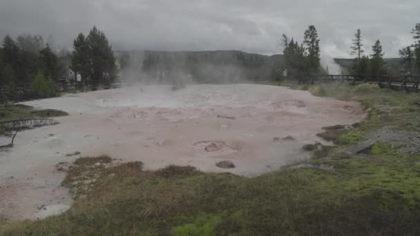 Fountain Paint Pot Trail Heiße Quellen Und Geysir Supervulkan Yellowstone — Stockvideo