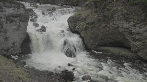 Cascata Delle Cascate Dei Fori Fuoco Nel Parco Nazionale Yellowstone — Video Stock