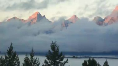 Yılan Nehri Grand Teton Ulusal Parkı, Wyoming Sis Denizi Sabah Gündoğumu