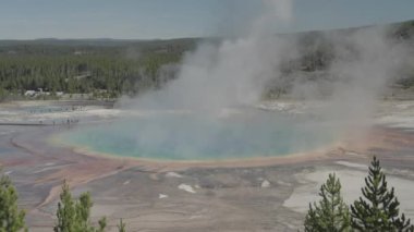 Yellowstone Ulusal Parkı 'nda Büyük Prismatik Bahar Wyoming Birleşik Devletlerin En Büyük Baharı
