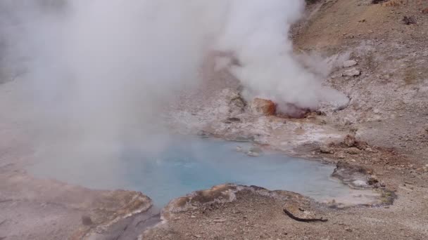 Blue Pool Hot Springs Supervulkan Yellowstone National Park Wyoming — Stockvideo