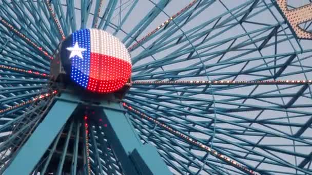 Dallas Teksas Abd Ekim 2022 Texas Star Ferris Wheel Blue — Stok video