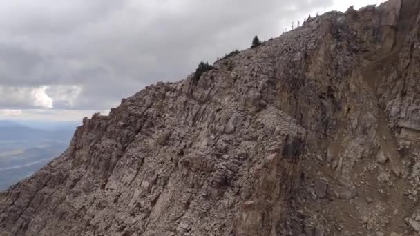 Jackson Hole Aerial Tram Bridger Gondola Rides Teton Village Top — стокове відео