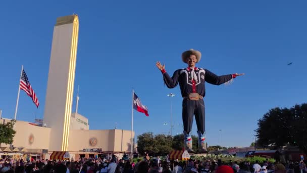 Dallas Texas Amerika Serikat Oktober 2022 Big Tex Howdy Folks — Stok Video