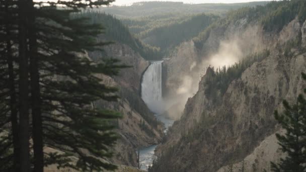 Lower Falls Wasserfall Yellowstone River Grand Canyon Des Yellowstone Nationalparks — Stockvideo