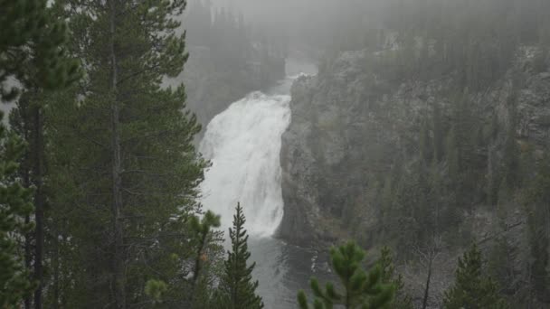 Widok Wodospad Upper Falls Rzekę Yellowstone Wielkim Kanionie Parku Narodowego — Wideo stockowe