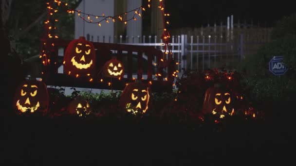 Dallas Texas Eua Circa Outubro 2022 Decorações Exibição Halloween Assustadoras — Vídeo de Stock