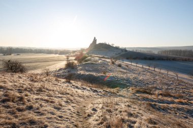 Kış manzaralı güzel tarlalar. 