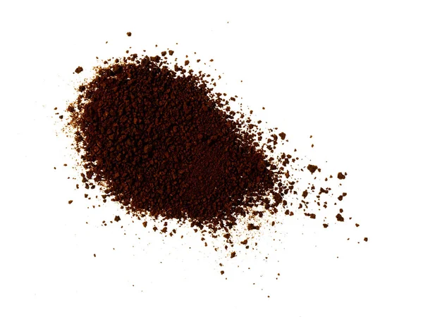 Zutat Für Kaffee Oder Schokoladenpulver Platzte Isoliert Auf Weißem Hintergrund — Stockfoto