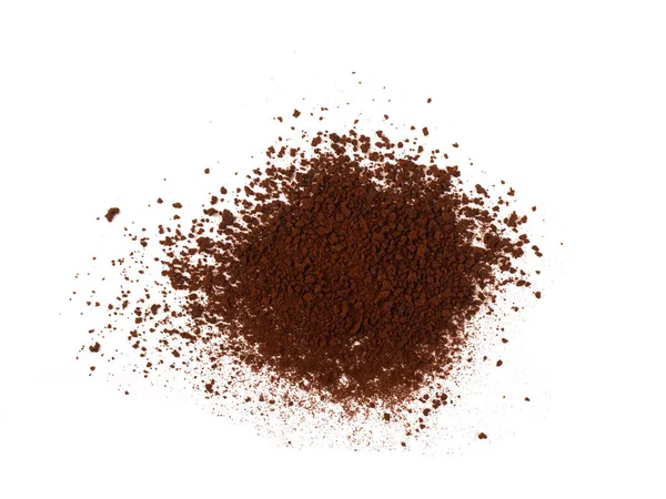 Zutat Für Kaffee Oder Schokoladenpulver Platzte Isoliert Auf Weißem Hintergrund — Stockfoto