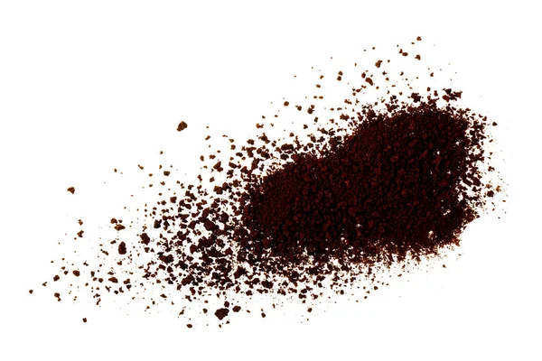 Coffee Chocolate Powder Ingredient Burst Isolated White Background — Stock Photo, Image